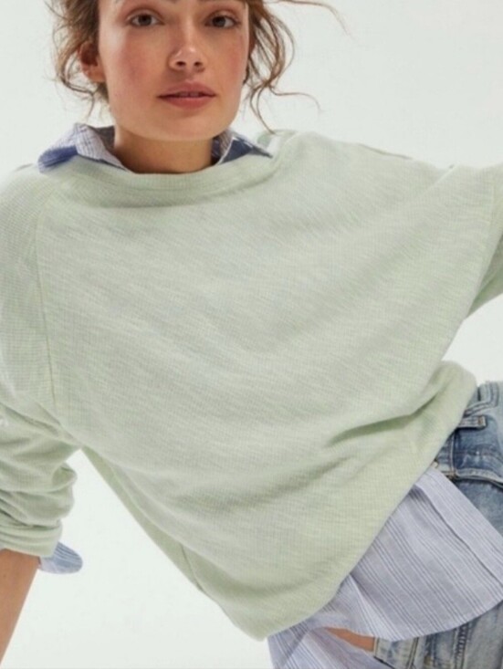 Tops - Anthropologie Damiana Pullover Heathered Mint Green Long Sleeve Knit Top XS
